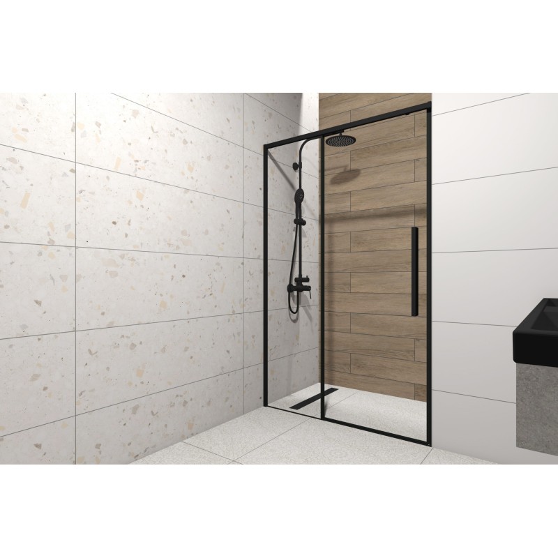 Drzwi prysznicowe Bravat SL 140x195 czarne