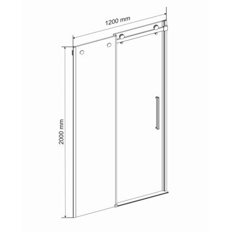 Drzwi prysznicowe Bravat OMEGA 120x200 chrom
