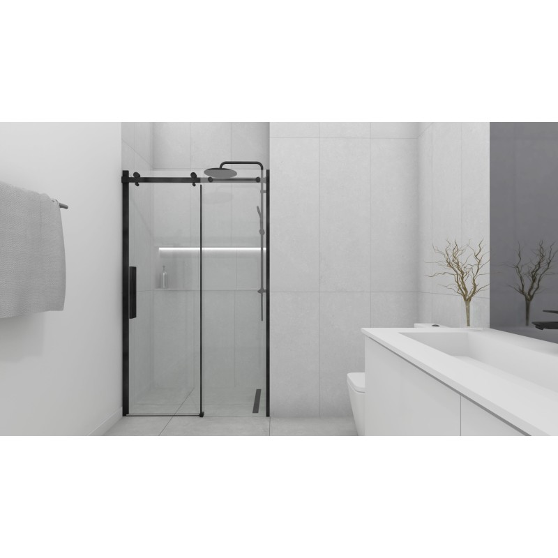 Drzwi prysznicowe Bravat OMEGA 120x200 czarne