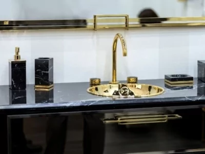 Złota armatura łazienkowa